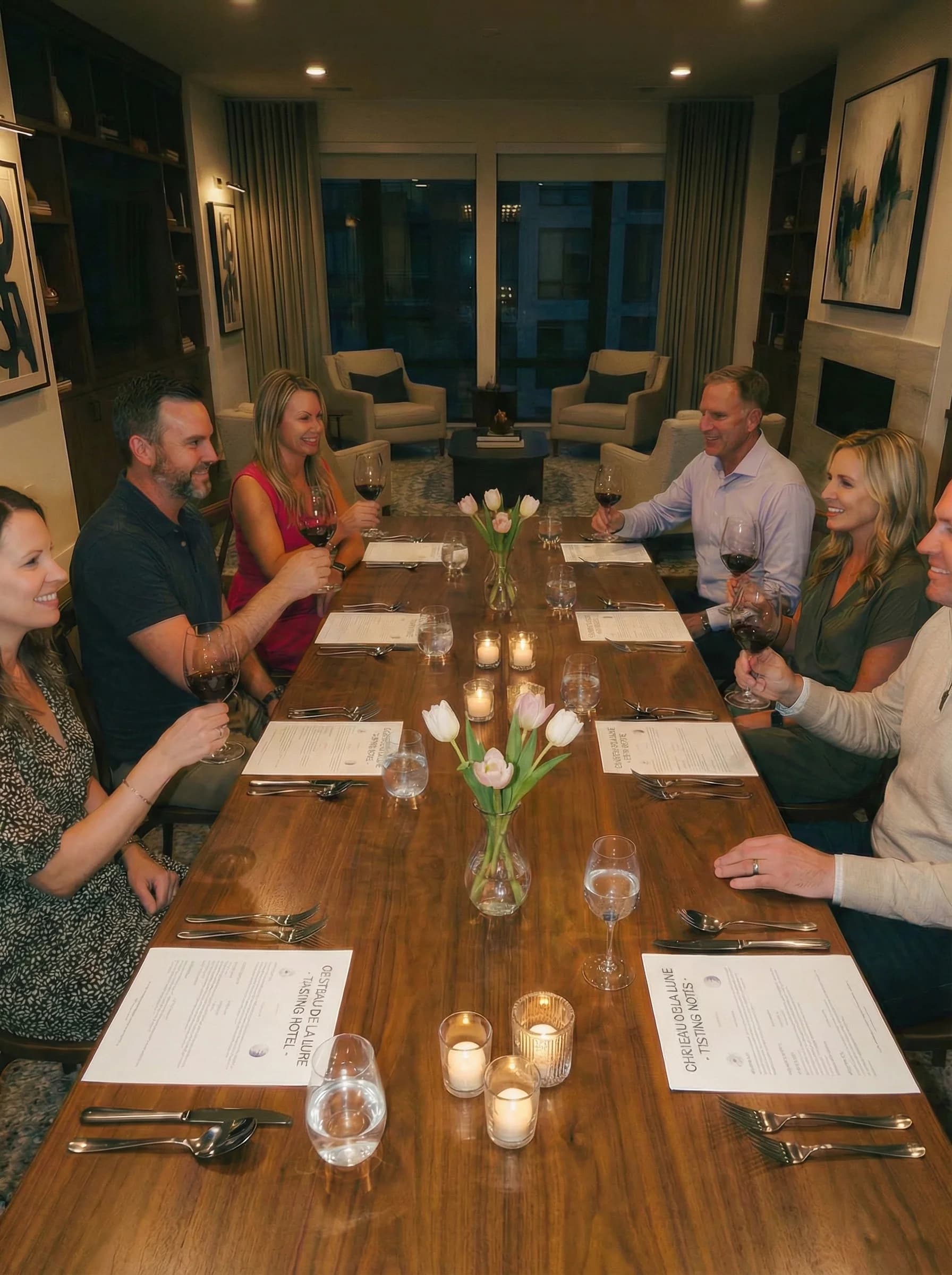 Wine tasting event setup